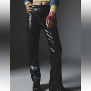 NWT SILENCE + NOISE Sydney Faux Leather Moto Pant in Black